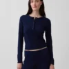 Leichtes CashSoft-Pointelle-Pyjama-Oberteil mit Herzmotiv