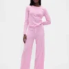 Leichtes CashSoft-Pointelle-Pyjama-Oberteil mit Herzmotiv