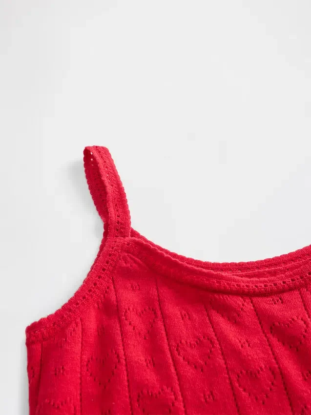 Leichtes CashSoft-Pointelle-Pyjama-Oberteil mit Herzmuster