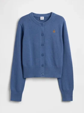 Locker sitzende, kurze Strickjacke für Kinder
