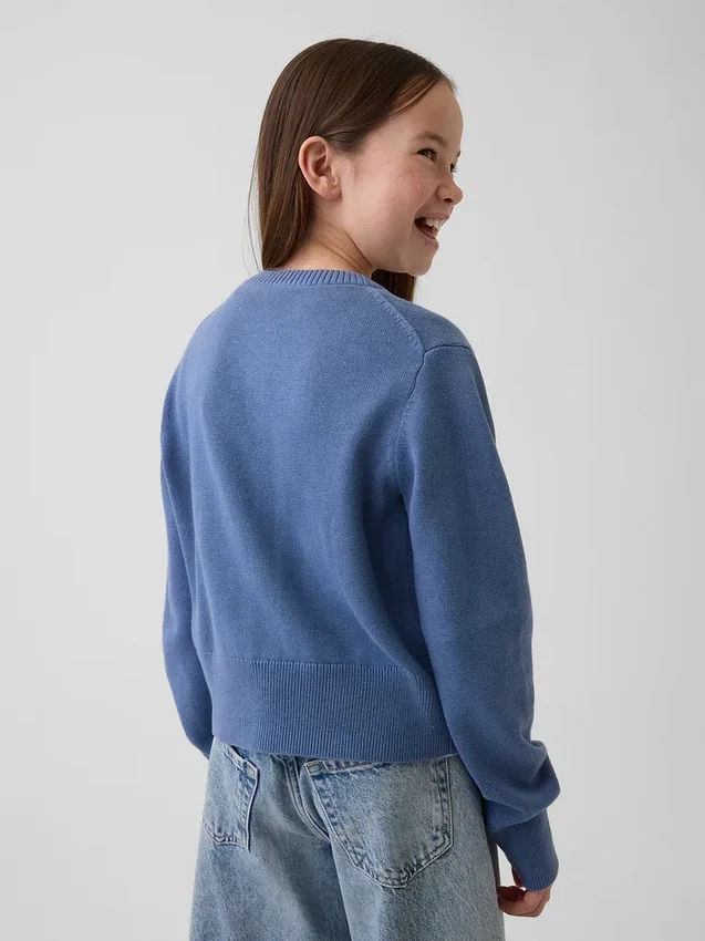 Locker sitzende, kurze Strickjacke für Kinder