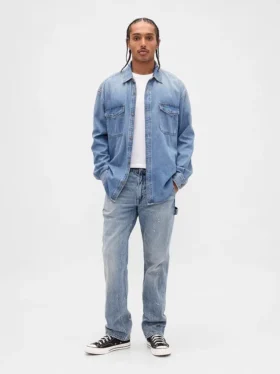 Locker sitzende Straight-Carpenter-Jeans