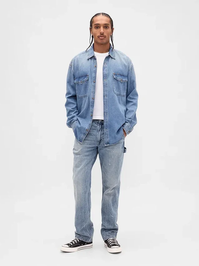 Locker sitzende Straight-Carpenter-Jeans