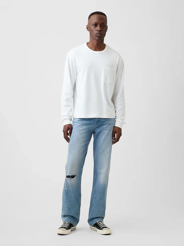 Locker sitzende Straight-Jeans