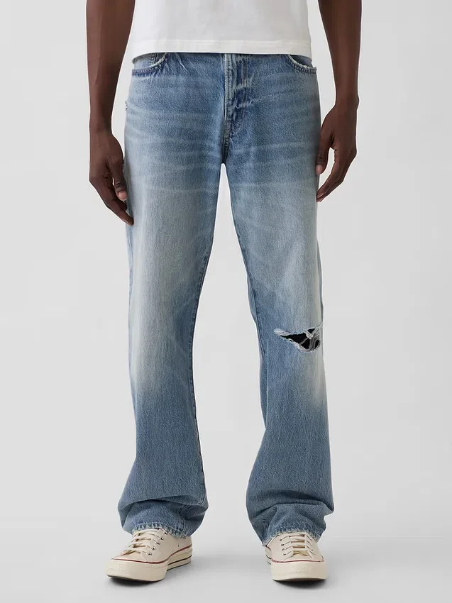 Locker sitzende Straight-Jeans