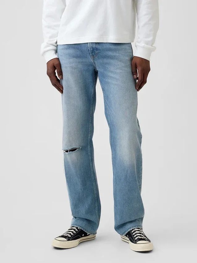 Locker sitzende Straight-Jeans