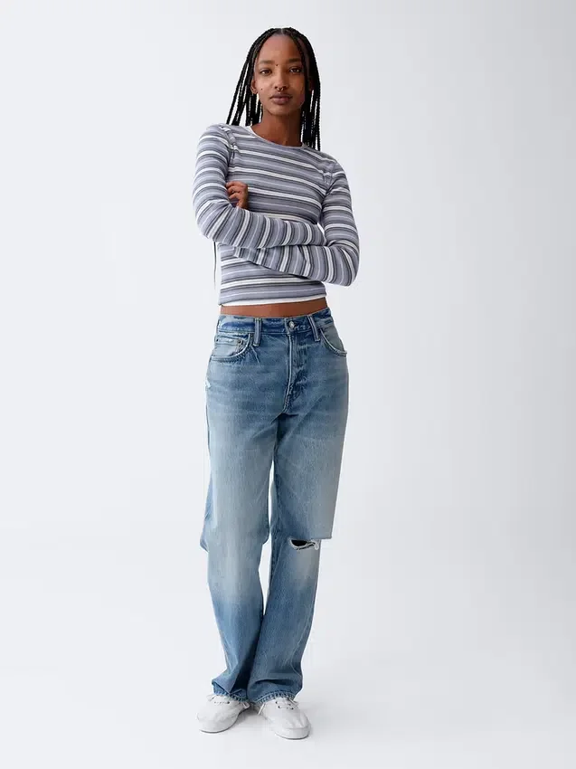 Locker sitzende Straight-Jeans