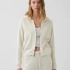 Locker sitzender Kapuzenpullover mit Reißverschluss aus 100 % Baumwolle