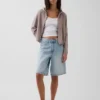 Locker sitzender Kapuzenpullover mit Reißverschluss aus 100 % Baumwolle