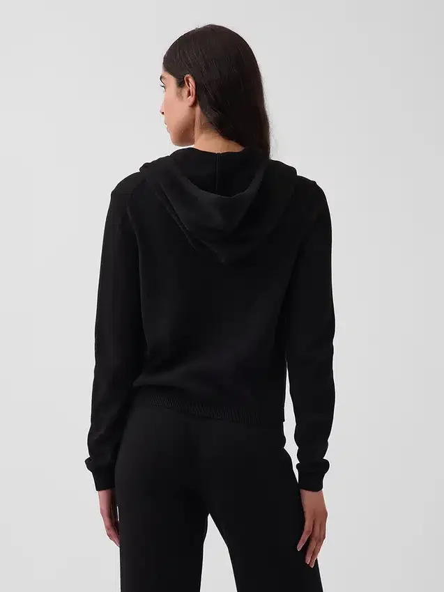 Locker sitzender Kapuzenpullover mit Reißverschluss aus 100 % Baumwolle