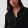 Locker sitzender Kapuzenpullover mit Reißverschluss aus 100 % Baumwolle