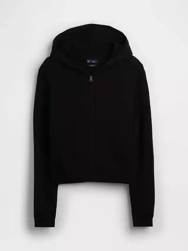 Locker sitzender Kapuzenpullover mit Reißverschluss aus 100 % Baumwolle
