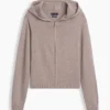Locker sitzender Kapuzenpullover mit Reißverschluss aus 100 % Baumwolle