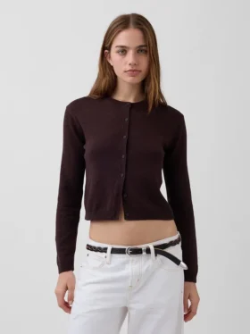 Locker sitzender, kurz geschnittener Pullover aus 100 % Baumwolle