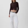 Locker sitzender, kurz geschnittener Pullover aus 100 % Baumwolle