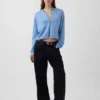 Locker sitzender, kurz geschnittener Pullover aus 100 % Baumwolle