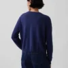 Locker sitzender, kurz geschnittener Pullover aus 100 % Baumwolle