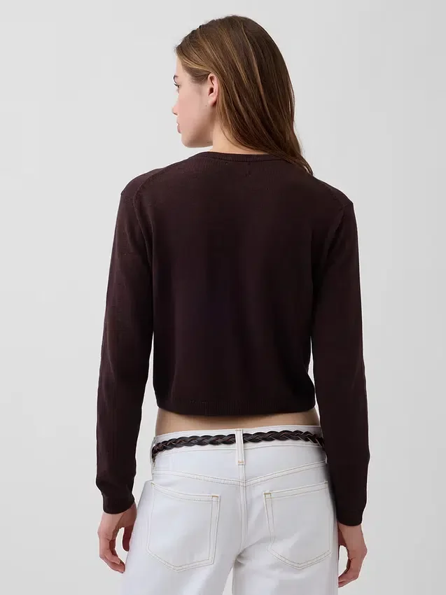 Locker sitzender, kurz geschnittener Pullover aus 100 % Baumwolle