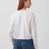 Locker sitzender, kurz geschnittener Pullover aus 100 % Baumwolle