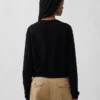 Locker sitzender, kurz geschnittener Pullover aus 100 % Baumwolle