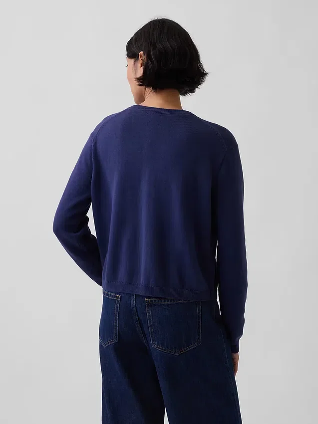 Locker sitzender, kurz geschnittener Pullover aus 100 % Baumwolle
