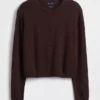 Locker sitzender, kurz geschnittener Pullover aus 100 % Baumwolle