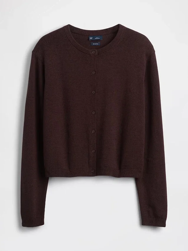 Locker sitzender, kurz geschnittener Pullover aus 100 % Baumwolle