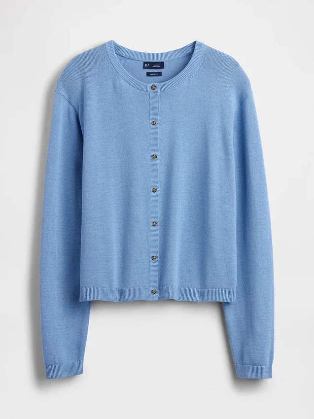Locker sitzender, kurz geschnittener Pullover aus 100 % Baumwolle