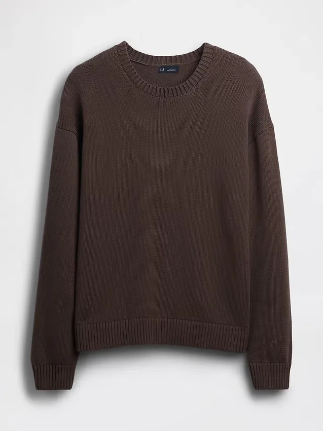 Locker sitzender, kurzer Pullover mit Rundhalsausschnitt
