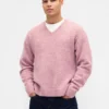 Locker sitzender, kurzer Pullover mit V-Ausschnitt