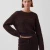 Locker sitzender Pullover aus 100 % Baumwolle im Häkel-Look