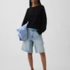 Locker sitzender Pullover aus 100 % Baumwolle im Häkel-Look