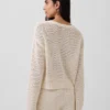 Locker sitzender Pullover aus 100 % Baumwolle im Häkel-Look