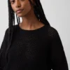 Locker sitzender Pullover aus 100 % Baumwolle im Häkel-Look