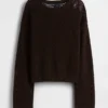 Locker sitzender Pullover aus 100 % Baumwolle im Häkel-Look