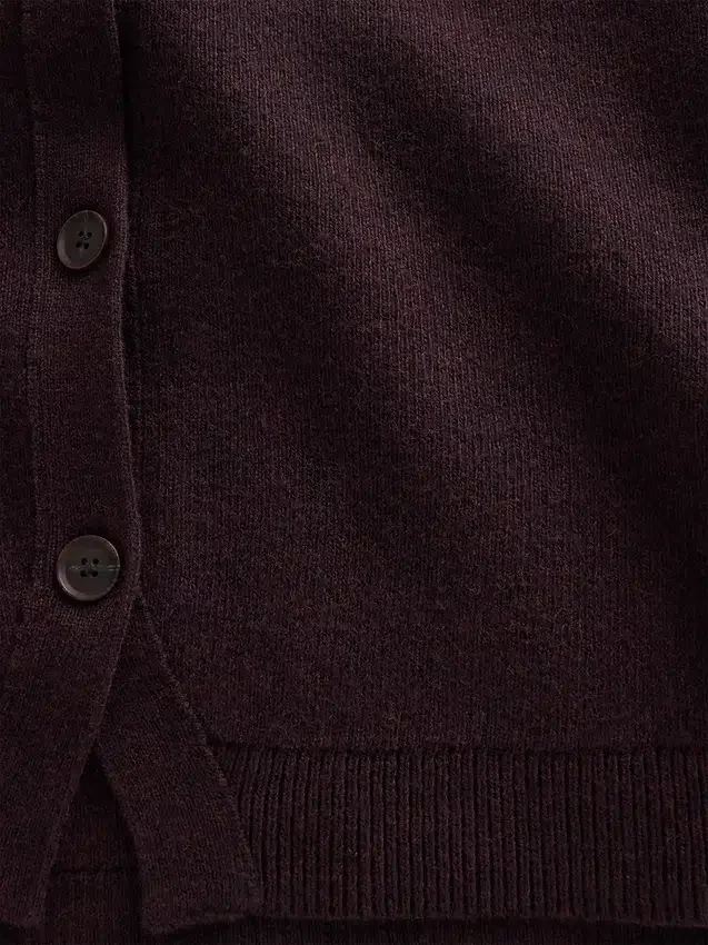 Locker sitzender Pullover aus Baumwollmischung mit V-Ausschnitt