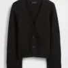 Locker sitzender Pullover aus Baumwollmischung mit V-Ausschnitt