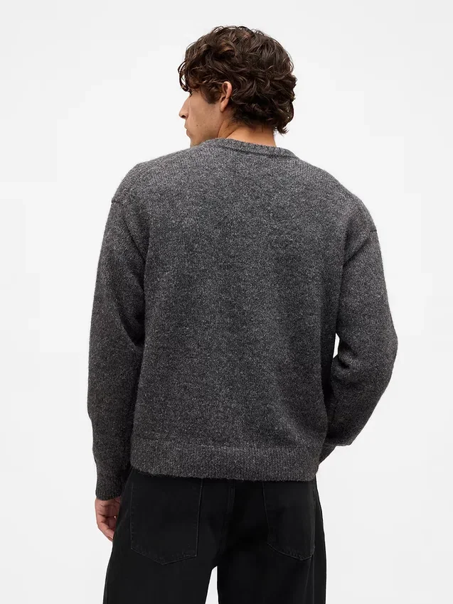 Locker sitzender Pullover aus Wollmischung mit Argyle-Muster