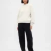 Locker sitzender Rundhals-Pullover aus Baumwollmischung