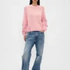 Locker sitzender Rundhals-Pullover aus Baumwollmischung