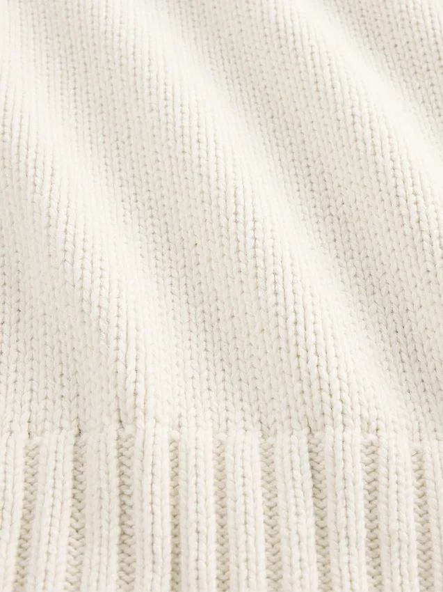 Locker sitzender Rundhals-Pullover aus Baumwollmischung