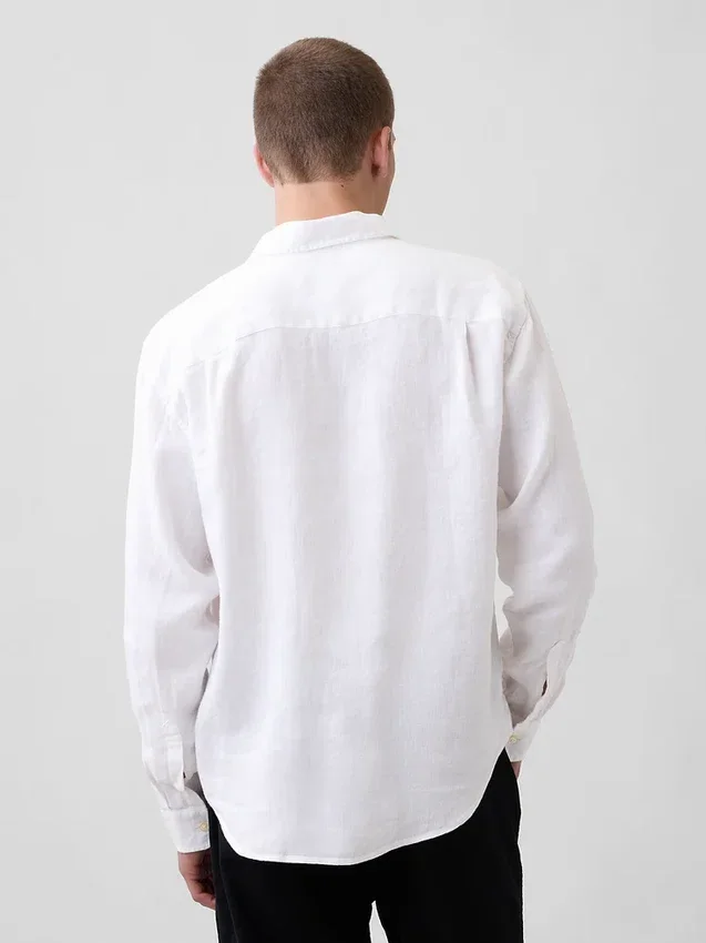 Locker sitzendes Hemd aus 100 % Leinen