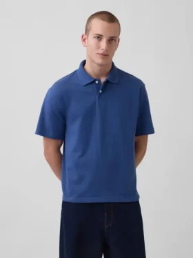 Locker sitzendes Piqué-Poloshirt