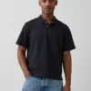 Locker sitzendes Piqué-Poloshirt