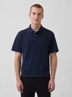 Locker sitzendes Piqué-Poloshirt