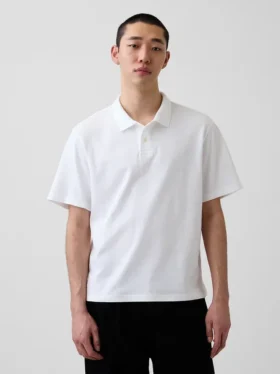 Locker sitzendes Piqué-Poloshirt