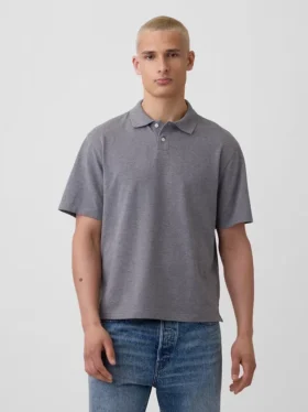 Locker sitzendes Piqué-Poloshirt