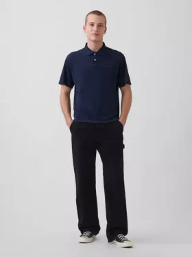 Locker sitzendes Piqué-Poloshirt