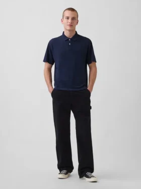 Locker sitzendes Piqué-Poloshirt
