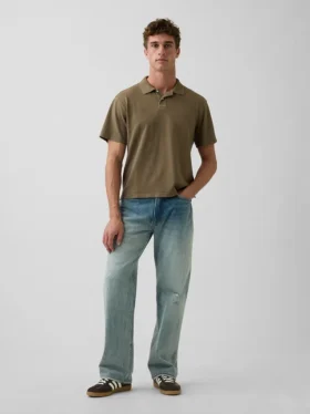 Locker sitzendes Piqué-Poloshirt